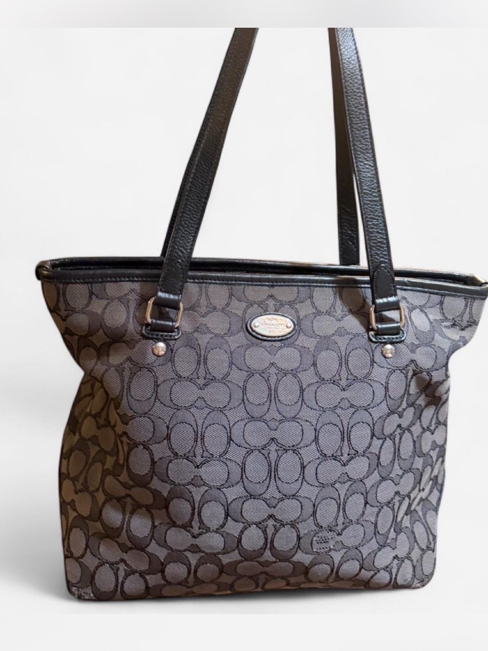 Coach Signature Zip-Top Tote